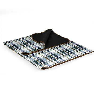 PICNIC TIME Outdoor Picnic Blanket Tote, 59"x51" Foldable Beach & Camping Blanket with Soft Fleece, Water-Resistant Bottom, Adjustable Strap & Zippered Pocket (English Plaid, Beige Flap) - color: English Plaid
