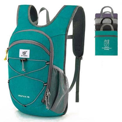 SKYSPER 15L/20L Foldable Hiking Backpack Lightweight Packable Travel Daypack with Chest Strap Small Folding Pack for Walking - color: Green, size: 15l