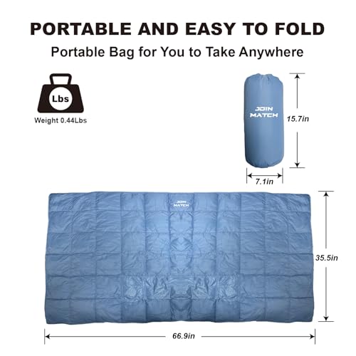 Ultralight Multi-functional Down Blanket, Wearable Shawl, U-Shaped Neck Pillow, Portable Bag for Camping & Office & Travelling (Blue) - color: Blue
