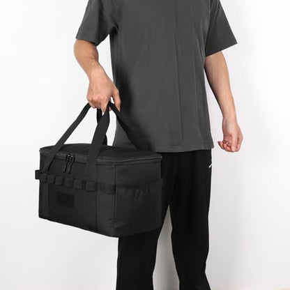Tactical Camping Storage Bag 14L Tactical Utility Tote Bag Camping Cookware Organizer Trunk Organizer - color: Black