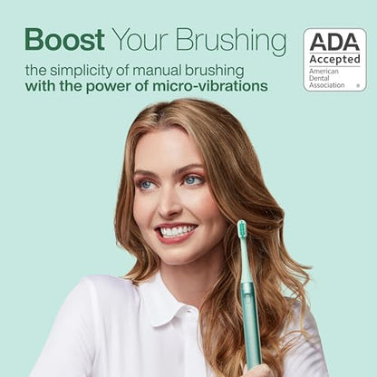 Aquasonic Icon ADA-Accepted Rechargeable Toothbrush | Magnetic Holder & Slim Travel Case | 2 Brushing Modes & Smart Timers | Gentle Micro-Vibrations (Mint) - color: Mint
