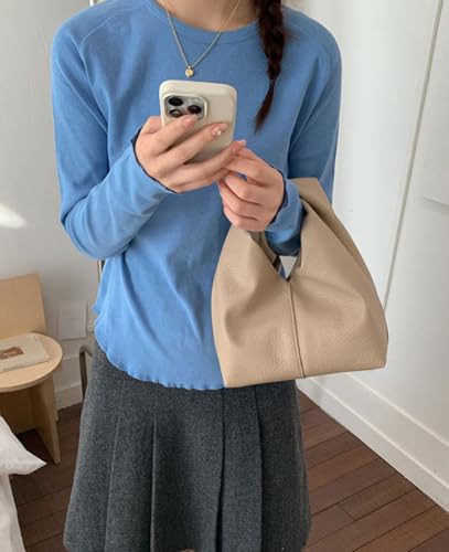Slouchy Suede Crescent Crossbody Purses Women Cute Hobo Bags Trendy Satchels Underarm Shoulder Bag Travel Tote Handbag 2026 - color: B Pu Light Khaki-no Strap