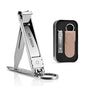 MR.GREEN Collapsible Nail Clippers Small and Thin Portable Travel Nail Scissors Cutter Stainless Steel Manicure Tools with Nail Files (Brown Leather Case+ Iron Box) - size: Brown Leather Case + Iron Box