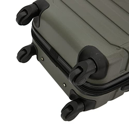 Wrangler 4 Piece Miami Luggage and Packing Cubes Set, Olive Green - color: Green, size: 4 Piece Set
