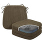 baibu Kitchen Chair Cushions Set of 4, Dual-Layer Patented Design Memory Foam Dining Chair Pads with Ties and Washable Cover, 4 Pack, 17" x 16" x 2", Brown - color: Brown, size: 4 Count (Pack of 1)