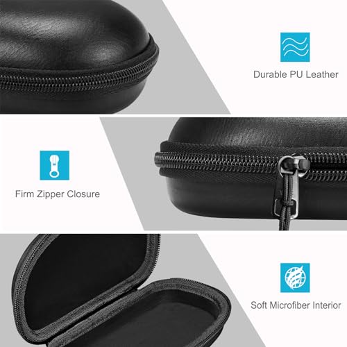 Fintie Sunglasses Case with Carabiner, Hard Shell Shockproof Sport Glasses Cases Travel Zipper Eyeglasses Holder, Black - color: Black