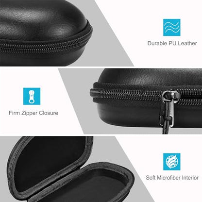 Fintie Sunglasses Case with Carabiner, Hard Shell Shockproof Sport Glasses Cases Travel Zipper Eyeglasses Holder, Black - color: Black