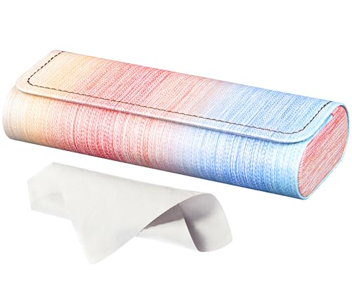RayLove Hard Shell Glasses Case, Lightweight Leather Eyeglass Case, Travel-Friendly Sunglasses Protector for Men & Women - color: Dreamy Pastel Gradient