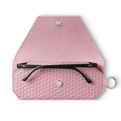 VULKIT Portable Leather Eye Glasses Case for Women & Men, Slim Sunglass Case, Unisex Eyeglass Case - color: Blush Pink