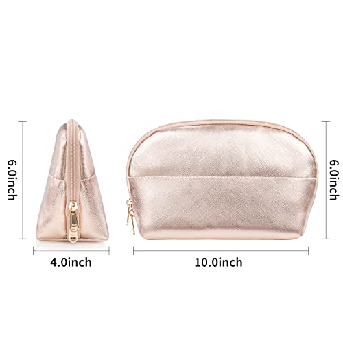 Ethereal Large Cosmetic Bag, Rose Gold Travel Makeup Bag Waterproof Makeup Organizer Bag Portable Makeup Bag Purse Small Toiletry Bag for Women - color: 11-rose gold
