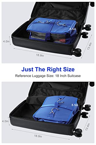 ELEZAY Hanging Packing Cubes Portable Closet 3-Shelf Travel Collapsible Compression Garment Organizer for Carry-on Luggage Suitcase Space Saver Bag X-Large_No Side Pockets, Black - color: Black, size: X-Large_12*10*24 IN