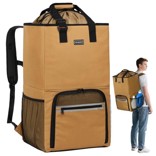 Vorspack Laundry Bag Backpack - Extra Large Laundry Bags with Shoulder Straps Heavy-duty 2 in 1 Laundry Hamper Basket for College Dorm Camp Laundromat Room Essentials - Khaki - color: Khaki, size: Large