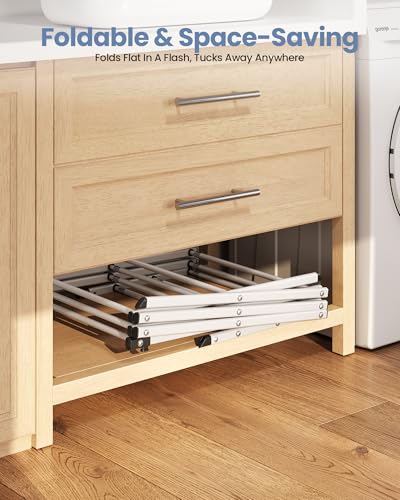 APEXCHASER Oversize Clothes Drying Rack, 3-Tier Drying Rack Clothing, Expandable Metal Laundry Drying Rack, Air Drying Rack, Clothes Rack, No install, 24lb Capacity, 14.9" D x 29.3" W x 39.3" H, White - color: White