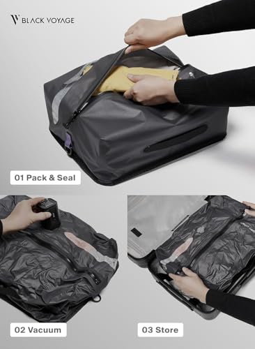 Black Voyage Reusable Vacuum Compression Travel Bag for Carry-On Suitcase and Backpack, Recycled IPX8 Waterproof Space Saver Vacpack (1-Pack, 18L - No Pump) - color: Gray 18L (1-Pack), size: 18L (No Air Pump)