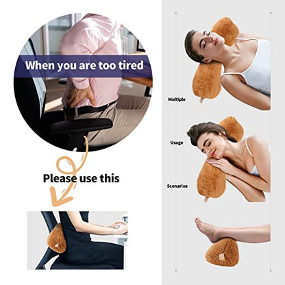 Head Recliner Pillow Adjustable Cotton Headrest Pillows for Recliner Chairs, Pain Relief Neck Support Pillow for Travel Home Sofa Armchair with Zipper Cover (Camel) - color: Camel