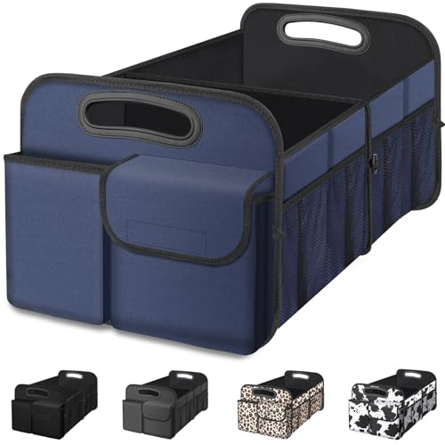 Femuar Car Trunk Organizer, Collapsible, Waterproof, Non-Slip, Blue, 52L, 5 Compartments, Rectangular, Portable, Practical/Functional - color: Blue, size: Standard