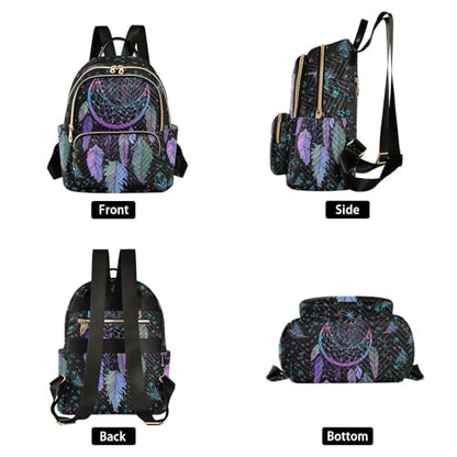 Women Fashion Backpack Purse Casual Lightweight Travel Shoulder Bag Dreamcatcher Rucksack Ladies Bag, Small - color: Dreamcatcher, size: Small