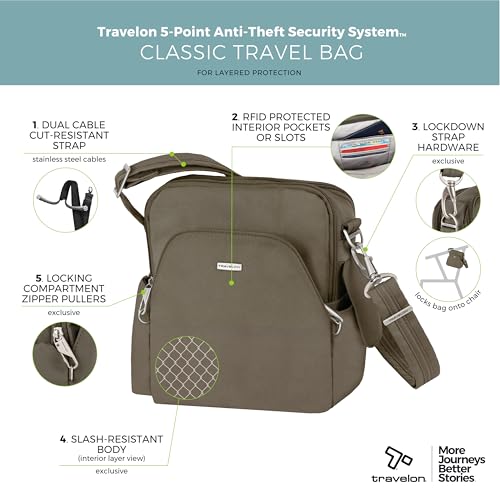 Travelon Anti-Theft Classic Travel Bag - color: Nutmeg