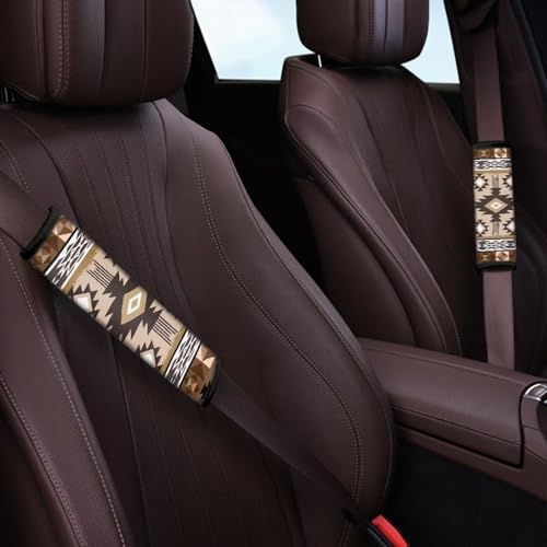 Ethnic Geometry Seat Belt Shoulder Strap Covers 2-Pack Universal Car Seat Belt Pads Cover Car Interior Automotive Anti-Slip Shoulder Strap Protect for Most Vehicle, SUV, Truck, Car - color: Ethnic Geometry