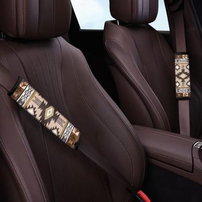 Ethnic Geometry Seat Belt Shoulder Strap Covers 2-Pack Universal Car Seat Belt Pads Cover Car Interior Automotive Anti-Slip Shoulder Strap Protect for Most Vehicle, SUV, Truck, Car - color: Ethnic Geometry