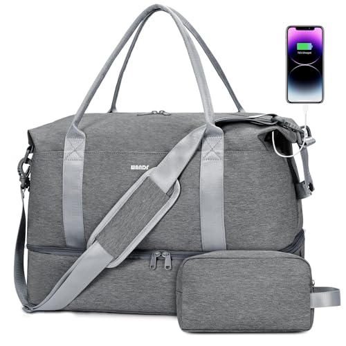 For Spirit Airlines Personal Item Bag Underseat Carry On Bag with Wet Pocket & Shoe Compartment & USB Charging Port - color: Grey
