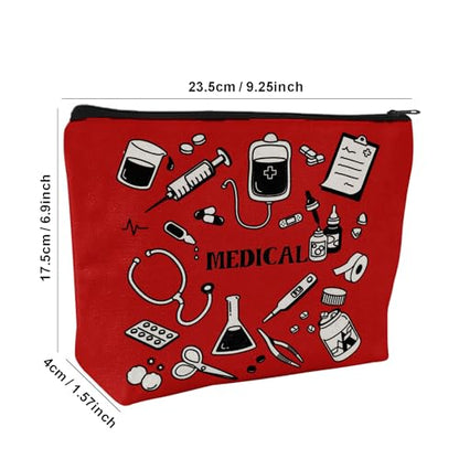 Medicine Storage Pouch with Diabetes, Medicines Bag, and Medical Supply Designs, White Canvas Zipper Cases, Multi-Use Functionality (Gift for Birthdays, Graduation, Christmas) (Style F) - style: Style F