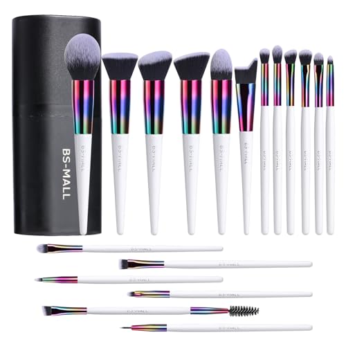 BS-MALL Makeup Brushes Makeup Tools Kit Premium Synthetic Powder Foundation Contour Concealers Lip Brushes Set 18 Pcs - color: E-white