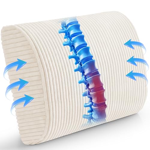 Lumbar Support Pillow for Recliner Chair/Accent Chair/Couch, Extra Large Memory Foam Back Support Cushion for Elderly, Recliner Cushions for Back Rest, Pain Relief, Reading, Washable Cover, Beige - color: Beige, size: 20"x16"x5.5"