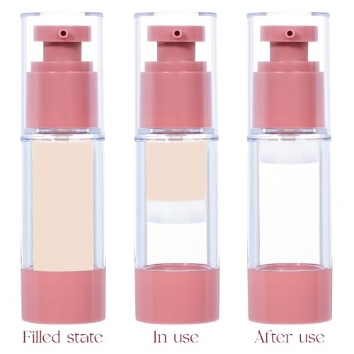 1oz 30ml Airless Pump Bottles, Refillable Leak Proof Travel Pump Bottle Toiletry Cosmetic Skincare Containers for Lotion Toner Gel Foundation (3 Pieces) - color: Pink