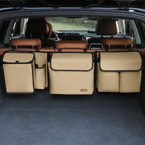 Deluxe Trunk and Backseat Organizer for Medium or Large Size SUVs & RVs, Detachable Storage Modules with Built-in Cooler, Patent Pending - color: Black/Khaki, size: L) Compact & Mid Size Suv