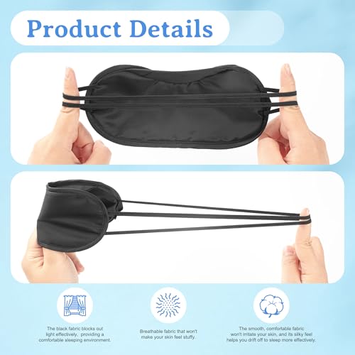 Bulk Sleep Masks, Black Eye Masks in Bulk, Featuring Elastic Straps and A Nose Bridge Design, Individually Packaged, Ideal for Travel Sleep and Quick Naps (100-PACK)