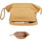 Abiudeng Large Capacity Makeup Bag Ladies Cosmetic Bag Travel Bag with Compartments Portable PU Leather Travel Makeup Bag with Handle - color: Yellow