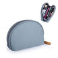 Hekyip Half Moon Cosmetic Beauty Bag for Purse Travel Handy Makeup Pouch for Women Girls (Grey-blue) - color: Grey-blue