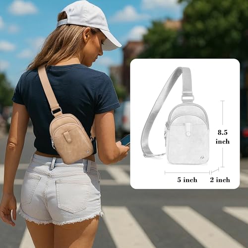 INICAT Anti Theft Crossbody Bags for Women Travel Small Sling Bag Fanny Packs Cross Body Purses Everyday - color: Classic Khaki, size: Small
