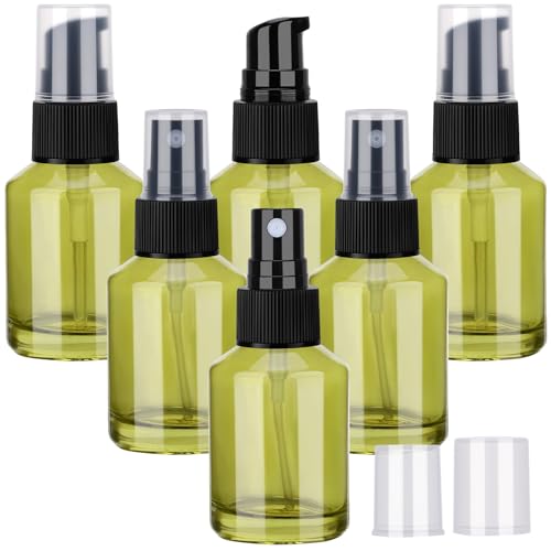 Segbeauty 6pcs 1oz Glass Mini Travel Bottles of 3pcs Small Lotion Containers, 3pcs Perfume Travel Refillable Bottles, 30ml Pump Dispenser Empty Spray Bottle, Oils Liquid Container Bottle Dispenser - size: 1oz+1 fl oz