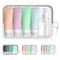 16-Piece Silicone Travel Bottles Set – TSA Approved Leakproof Toiletry Kit with Flat Easy-Squeeze Bottles, Pump & Spray, Waterproof Bag - color: 16C-Green, size: 16