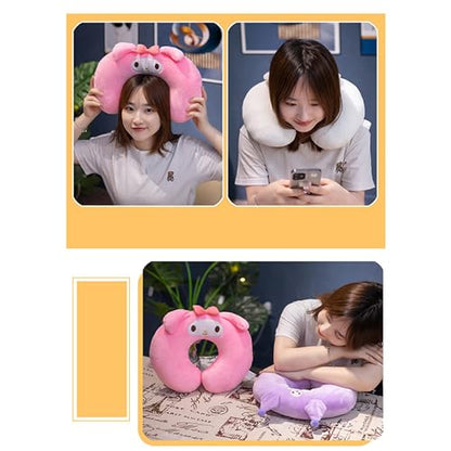 Roffatide Anime Kuromi U-Shape Neck Pillow Printed Plush Travel Pillows for Sleeping Christmas and Birthday Gift Purple - color: D