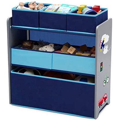 Delta Children Design and Store 6 Bin Toy Organizer, Grey/Blue - color: Grey/Blue