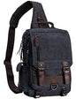 mygreen Canvas Cross Body Messenger Bag Shoulder Sling Backpack Travel Rucksack - color: Black, size: Large