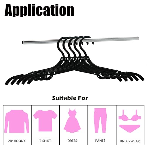 Foldable Travel Hangers Portable Plastic Folding Clothes Hangers Travel Accessories Drying Rack Folding Hangers for Traveling Camping RV Cruises Dormitory School Hotel (30, Black)