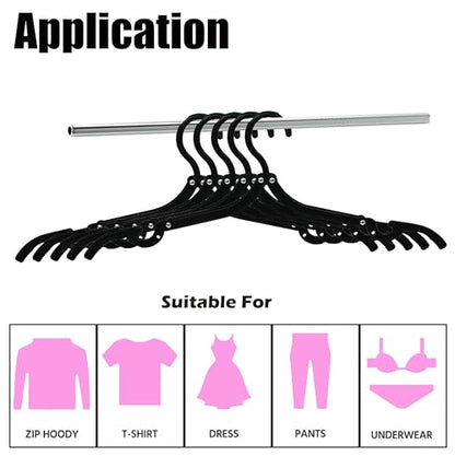 Foldable Travel Hangers Portable Plastic Folding Clothes Hangers Travel Accessories Drying Rack Folding Hangers for Traveling Camping RV Cruises Dormitory School Hotel (30, Black)