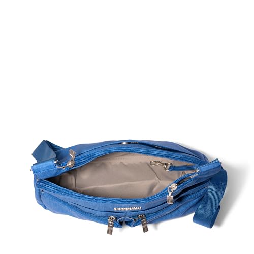 Baggallini Crossbody Travel Bag 11x8.5 Lightweight Water-resistant Nylon Handbag - color: Lapis