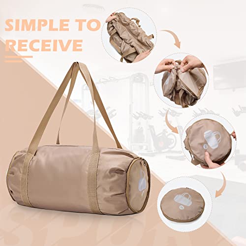 Foldable Sports Gym Bag with Wet Dry Pocket, Ultralight Travel Bag, Large Capacity Duffel Bag, Overnight Bag, Beach (brown) - color: Brown