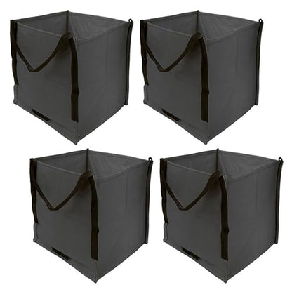 DURASACK Heavy Duty Storage Tote Bag 22-Gallon Rugged Woven Polypropylene Moving Bag, Reusable Self-Standing Design, Holds up to 500 Pounds, Pack of 4, Gray - color: Gray, size: Pack of 4