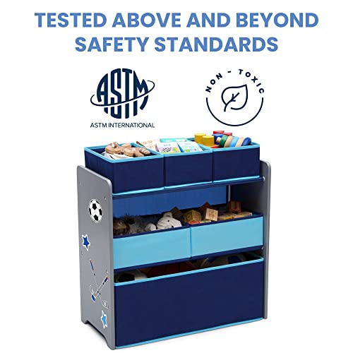 Delta Children Design and Store 6 Bin Toy Organizer, Grey/Blue - color: Grey/Blue