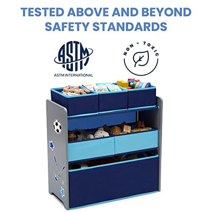 Delta Children Design and Store 6 Bin Toy Organizer, Grey/Blue - color: Grey/Blue