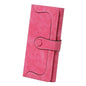 Women's Vegan Leather 17 Card Slots Card Holder Long Big Bifold Wallet - color: Rose