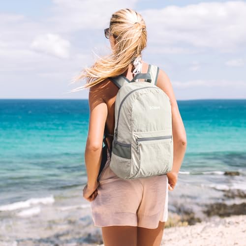 G4Free 20L Lightweight Packable Backpack Travel Hiking Daypack Foldable Backpack for Men Women - color: A-beige