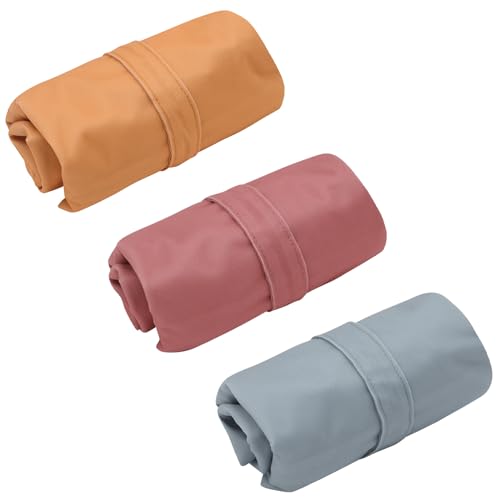 ALVA ALVABABY 3pcs Cloth Diaper Wet Dry Bags Waterproof Reusable with Two Zippered Pockets Travel Beach Pool Daycare Soiled Baby Items Yoga Gym Bag for Swimsuits or Wet Clothes 3L-ZM11 - color: Orange light brown light green
