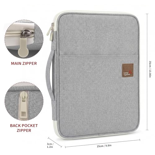 Document A4 Bag Case Waterproof Organizer Portfolio Office Travel Zipper Multi-Function Pouch - color: 01-grey